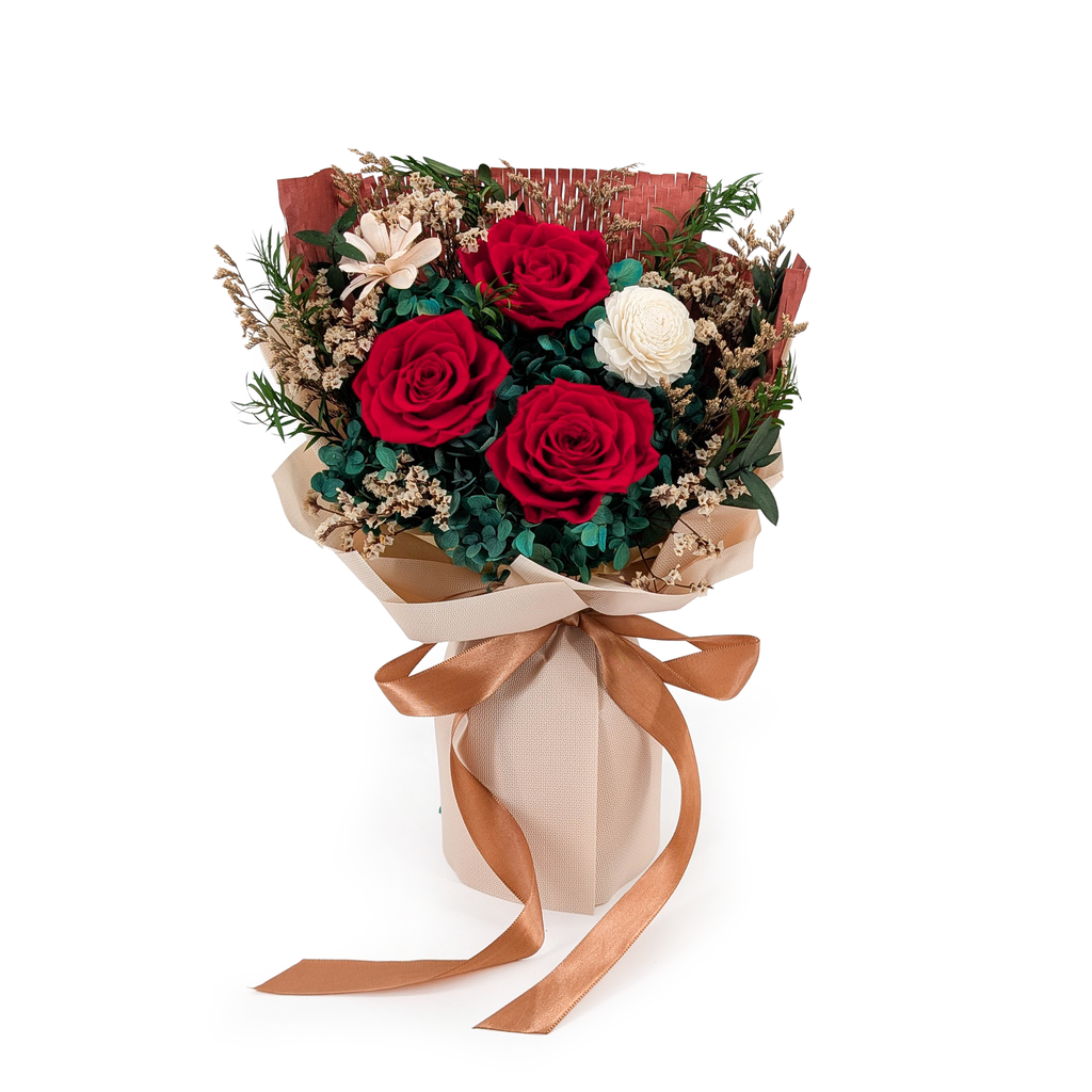 Bukiet Premium w pudełku - EVERGIVE – A Lasting Gesture – Crimson Charm