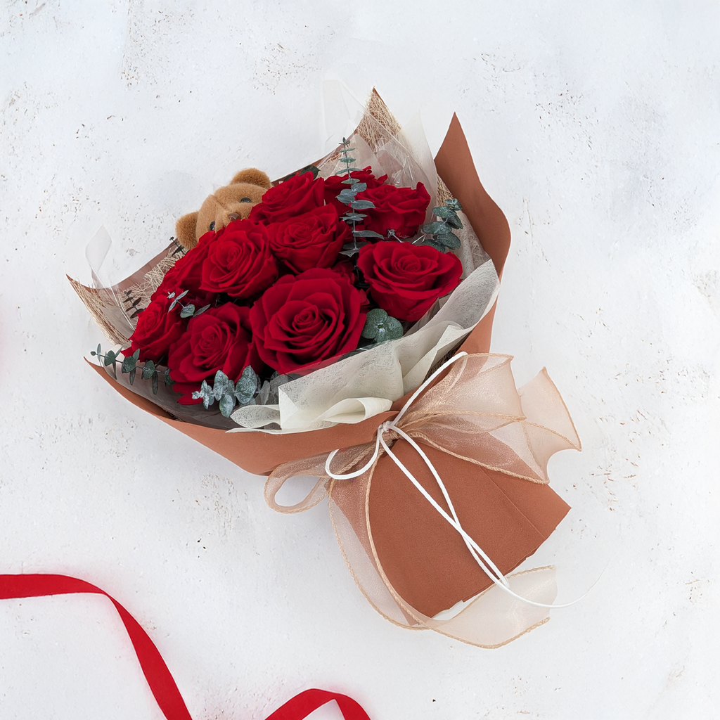 Bukiet Premium w pudełku - EVERGIVE – A Lasting Gesture – Ruby Adore
