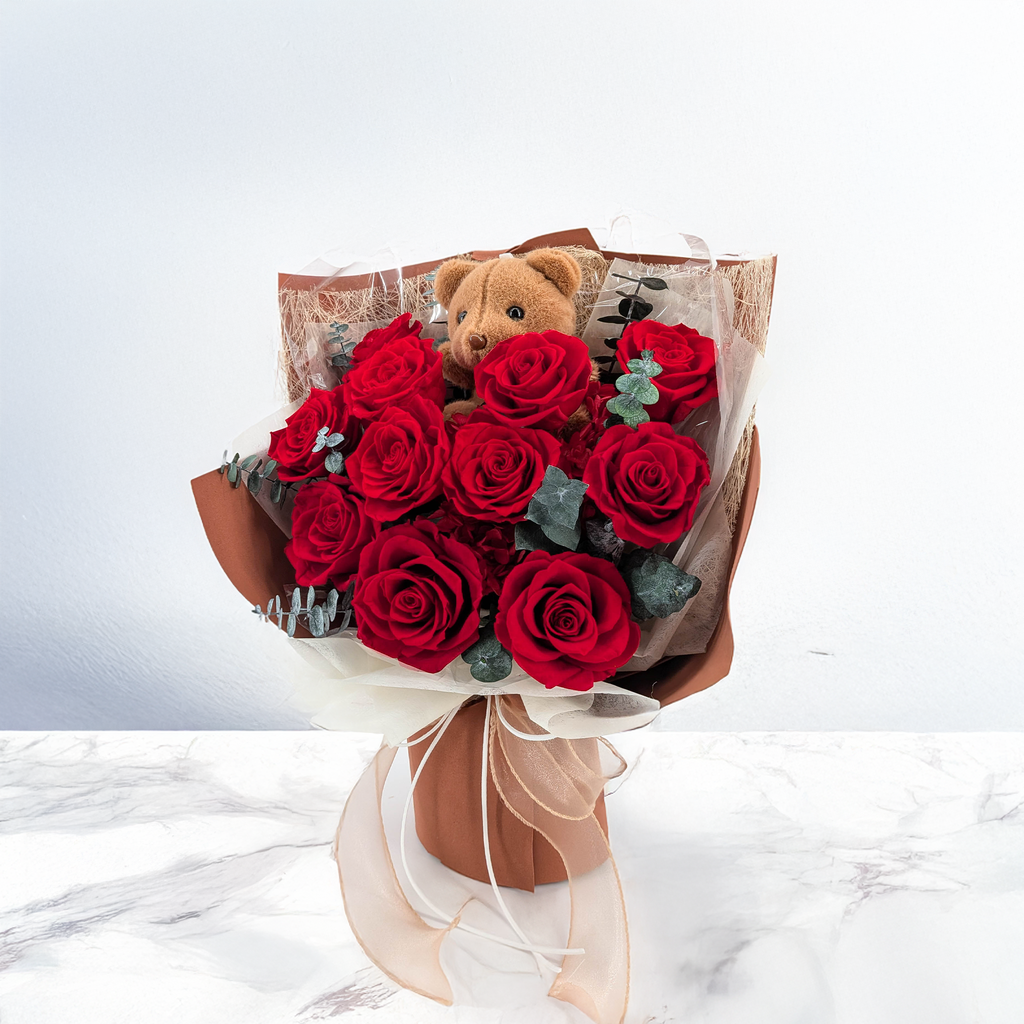 Bukiet Premium w pudełku - EVERGIVE – A Lasting Gesture – Ruby Adore
