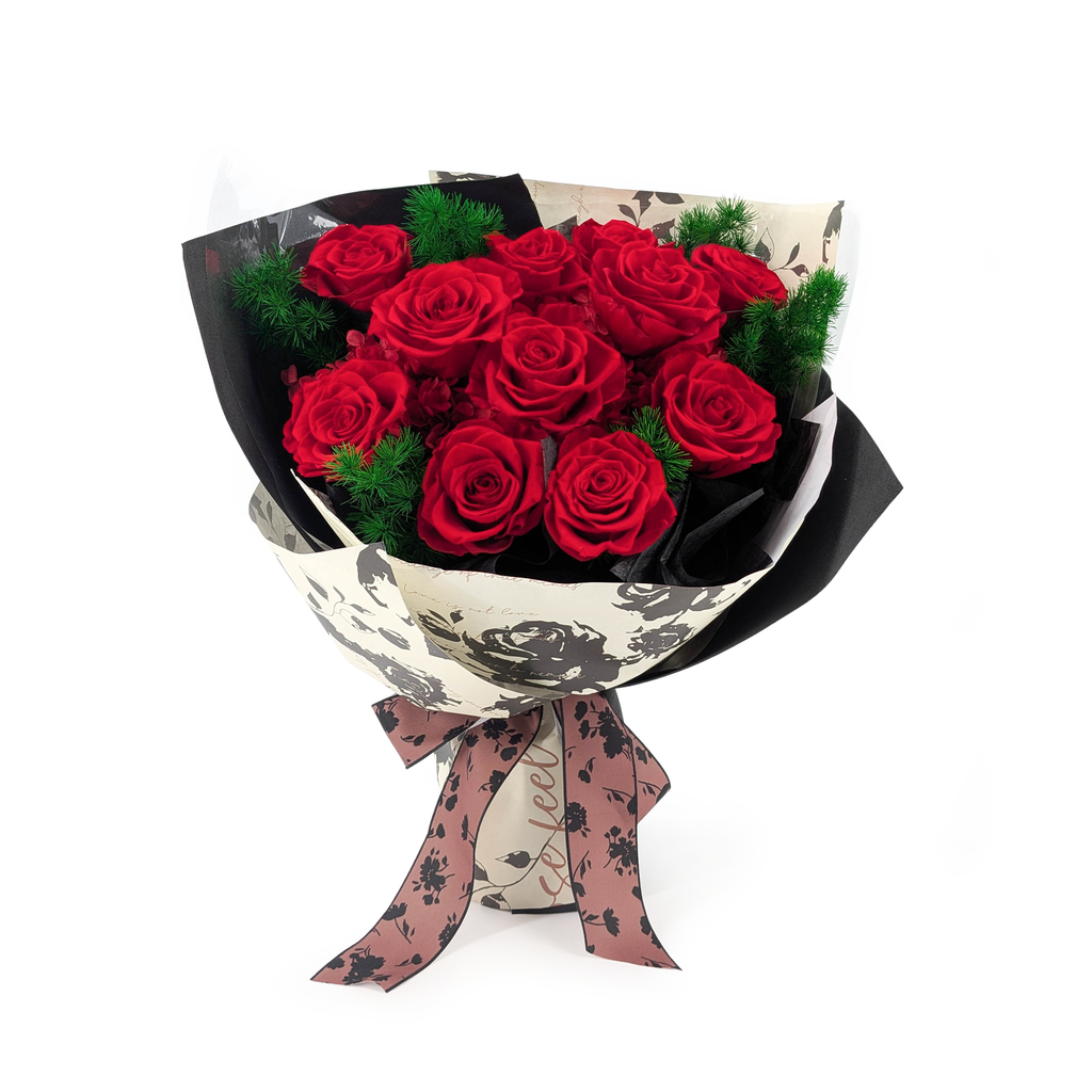 Bukiet Premium w pudełku - EVERGIVE – A Lasting Gesture – Ruby Devotion