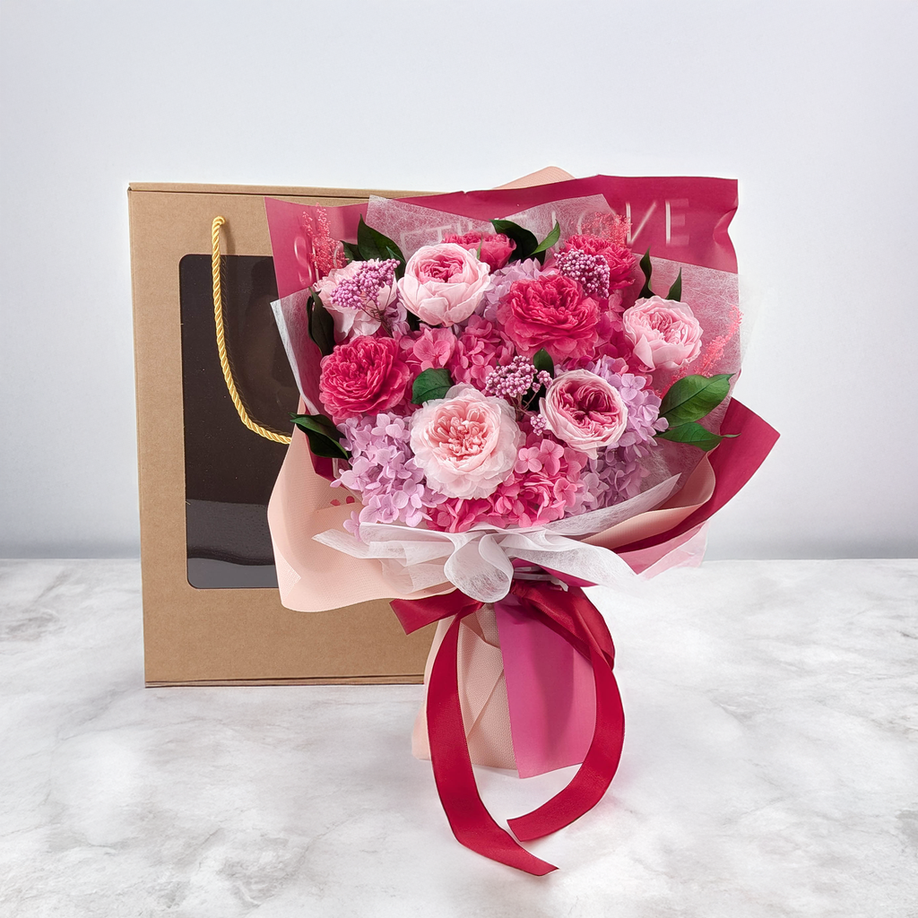 Bukiet Premium w pudełku - EVERGIVE – A Lasting Gesture – Rosé Royal