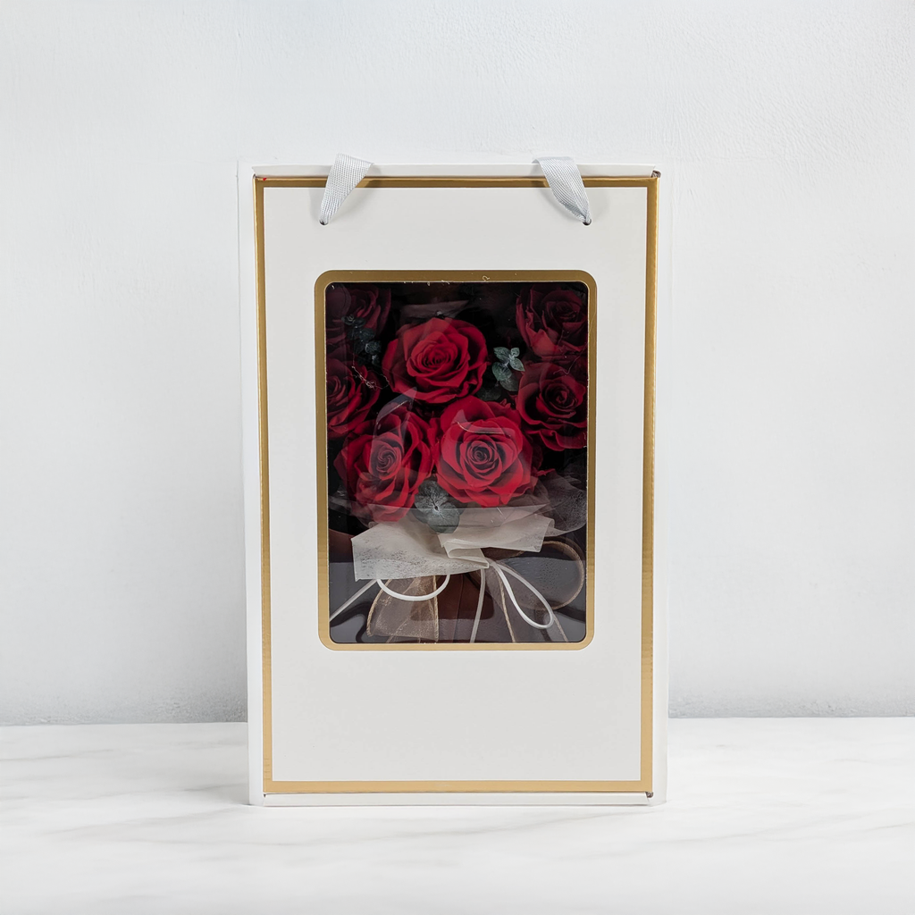 Bukiet Premium w pudełku - EVERGIVE – A Lasting Gesture – Ruby Tenderness