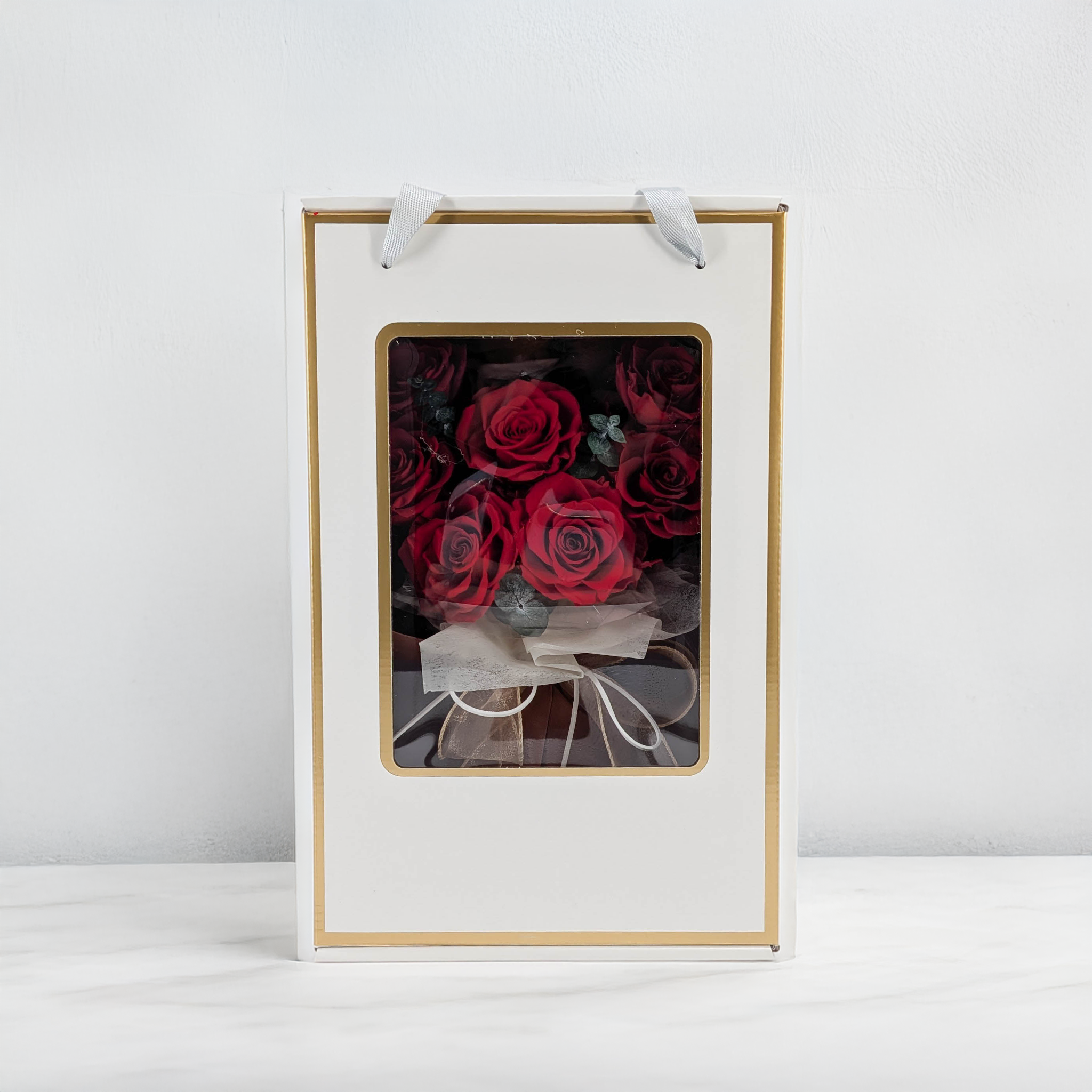 Bukiet Premium w pudełku - EVERGIVE – A Lasting Gesture – Ruby Tenderness