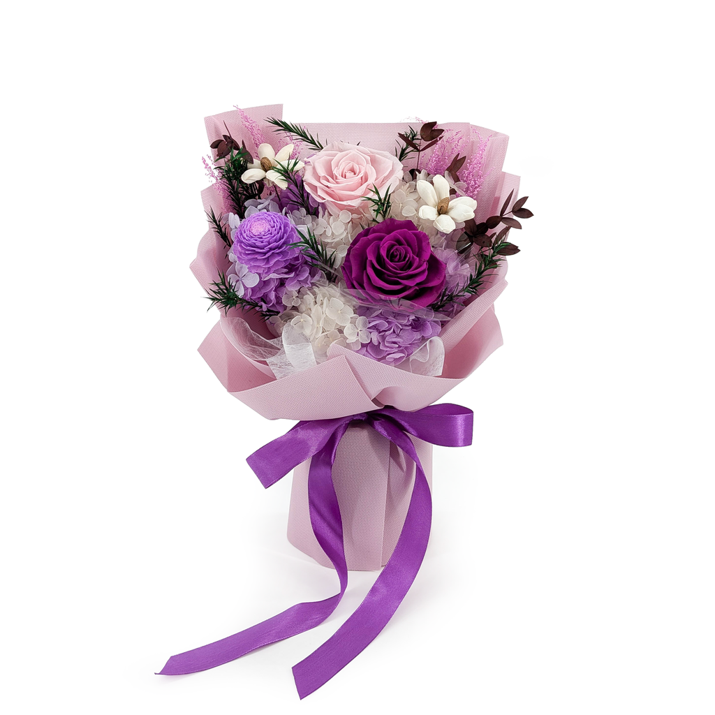 Bukiet Premium w pudełku - EVERGIVE – A Lasting Gesture – Violet Grace